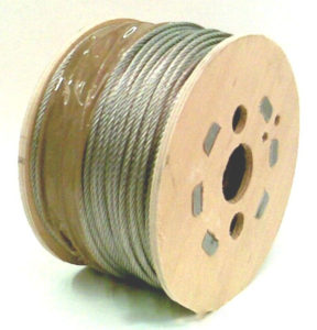 Steel wire rope 7 x 7 construction on wooden reel