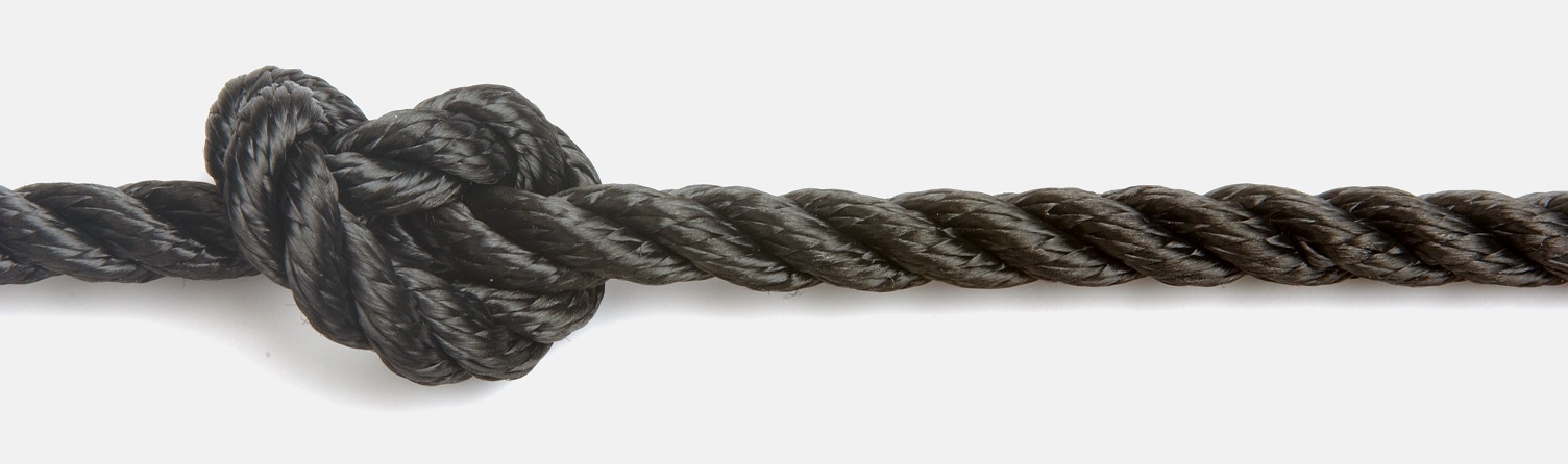 3 strand polyester black rope