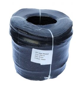 4mm Black Polypropylene Rope sold in a 220m coil