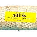 8N (3.2mm) White Nylon Cord - 132m