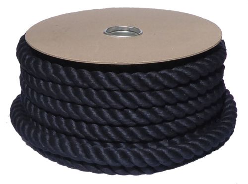 32mm Black PolyCotton Barrier Rope - 24m reel