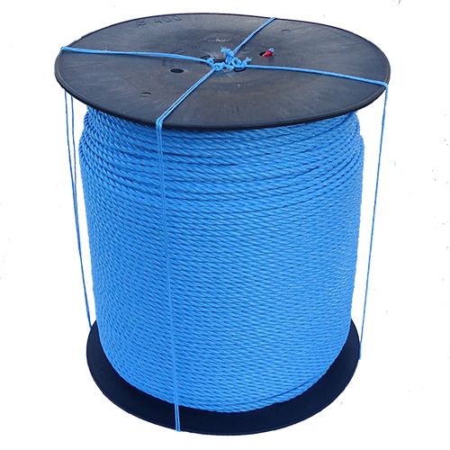 8mm Blue Polypropylene Rope on a 1000m plastic reel
