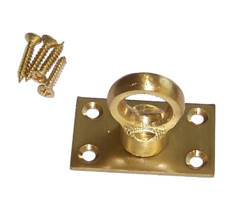 Polished Brass Eye Plate for Rope Hooks