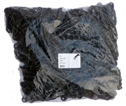 8mm Black Plastic Chain - 25m bag