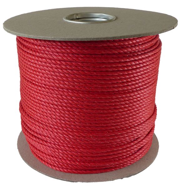 6mm Red Polypropylene Rope On A 220m Reel 