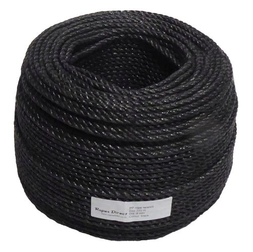 6mm Black Polypropylene Rope sold by the 220m coil