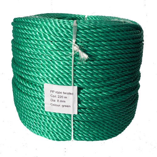 8mm Green Polypropylene Rope sold by the 220m coil