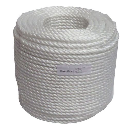 12mm White Polypropylene Rope - 220m coil