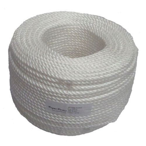 6mm White Polypropylene Rope - 220m coil
