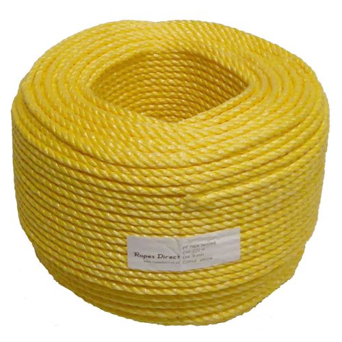 8mm Yellow Polypropylene Rope - 220m coil