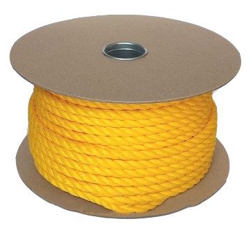 12mm Yellow Polypropylene Rope - 50m reel