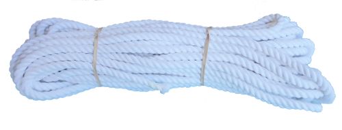 8mm Optic White Dyed Cotton Rope - 24m coil