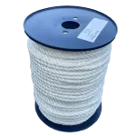 8mm White Polyester Rope - 100 metre reel