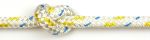 8mm White / Yellow Fleck Braid on Braid Polyester Rope sold by the metre