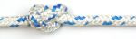 12mm White / Blue Fleck Braid on Braid Polyester Rope sold by the metre