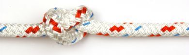 12mm White / Red Fleck Braid on Braid Polyester Rope sold by the metre
