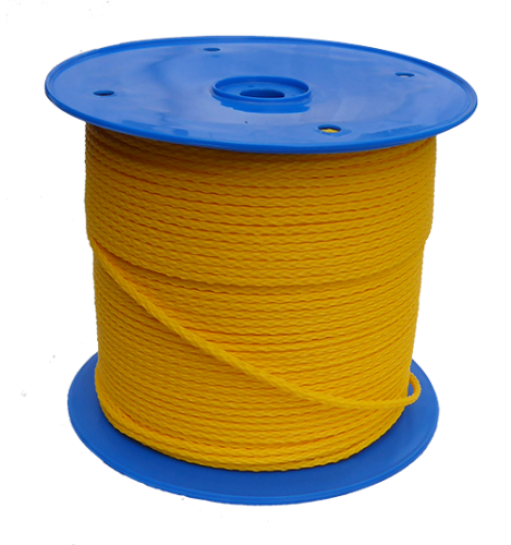 5mm Yellow Hollow Braid Polyethylene 500m Reel