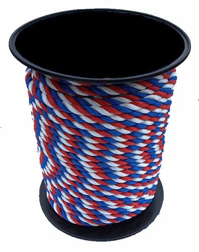 14mm Red White & Blue Yacht Rope - 100m reel