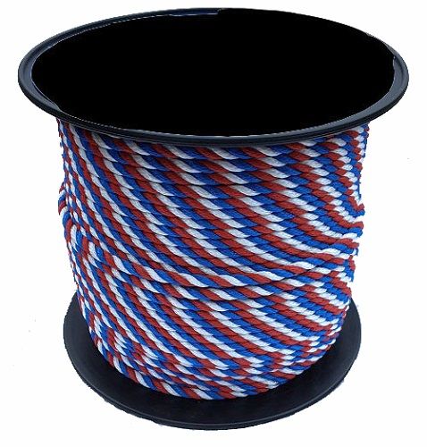 8mm Red White & Blue Yacht Rope - 200m reel