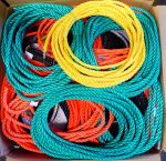 Assorted Coloured Polypropylene Rope Offcuts - box 12