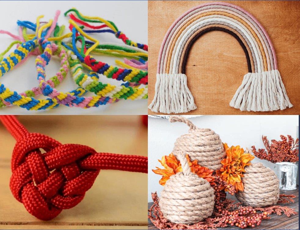 Rope and cords for crafts and hobbies